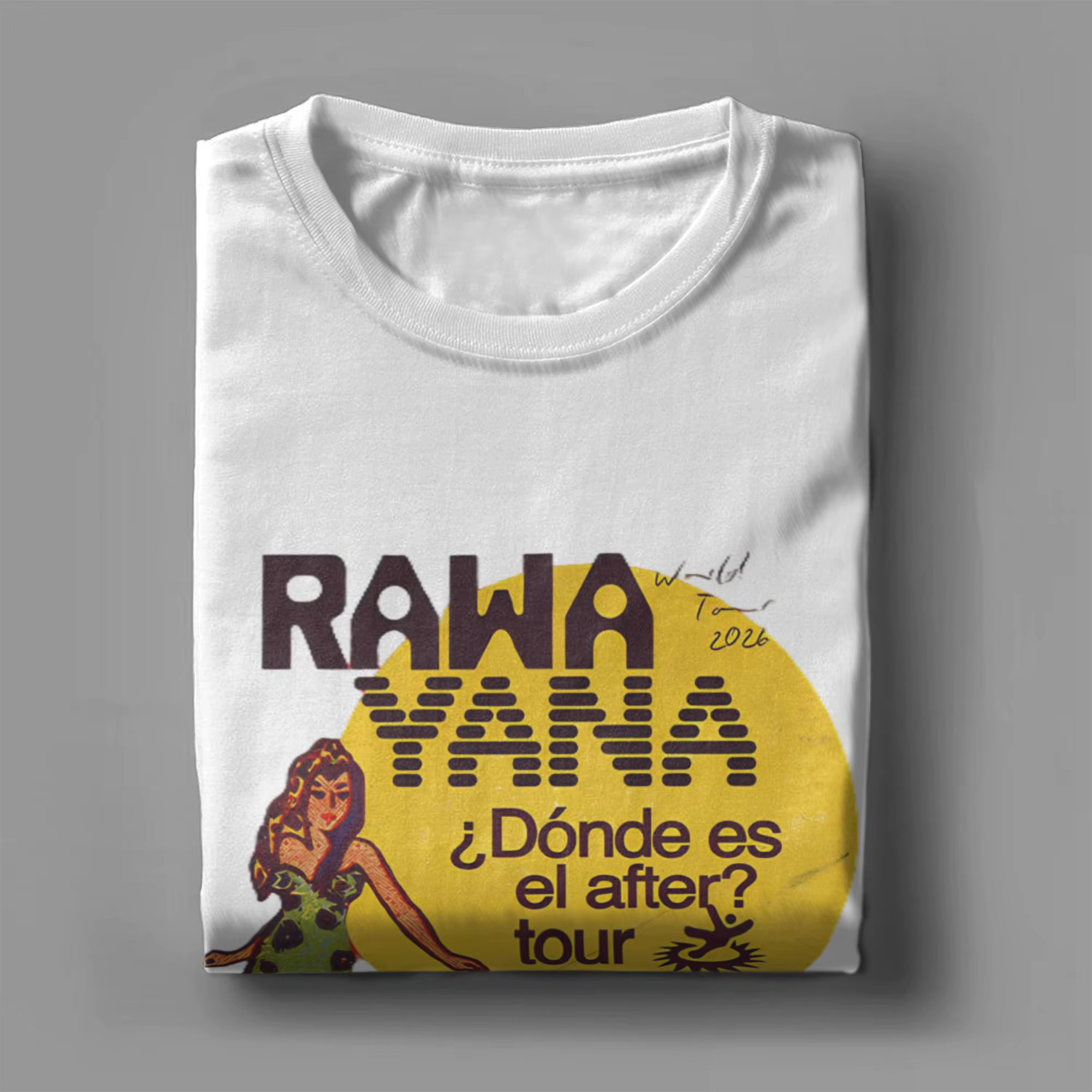 Rawayana Donde Es El After T-Shirt Homme Femme Groupe Musical Décontracté 100% Coton Col Rond Manches Courtes Nouveauté Hauts