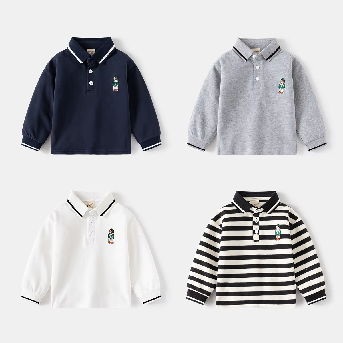 Polos à manches longues pour garçons