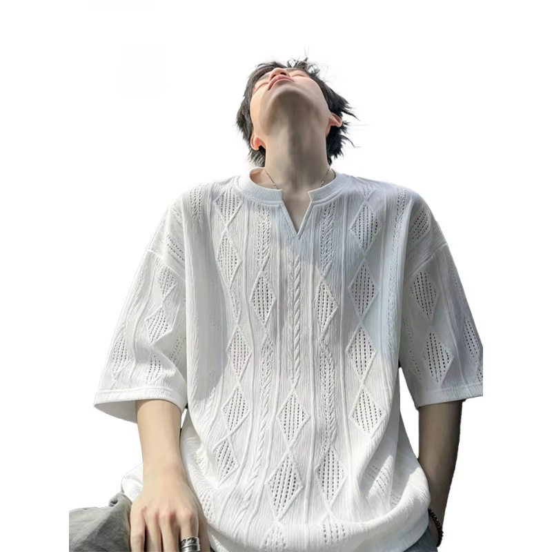 T-shirt ample pour homme à col en V