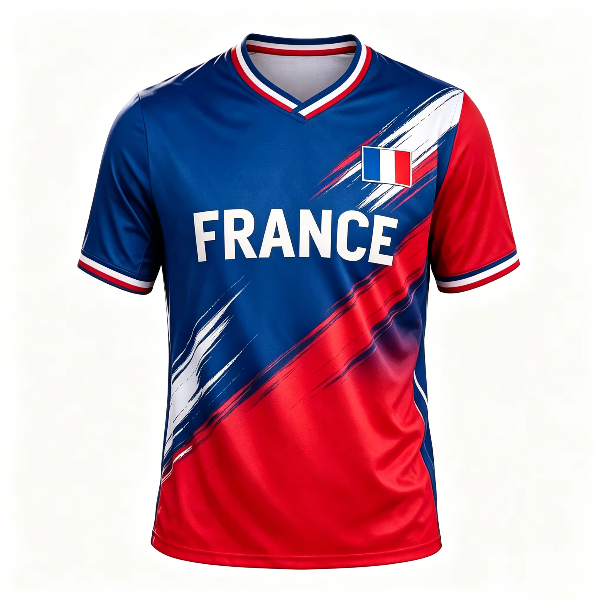 Maillot de football imprimé drapeau français 2026, T-shirt d'entraînement de football à séchage rapide pour les fans, adultes et enfants, livraison directe disponible