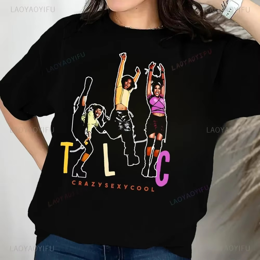 T-shirt imprimé vintage des années 90 du groupe TLC