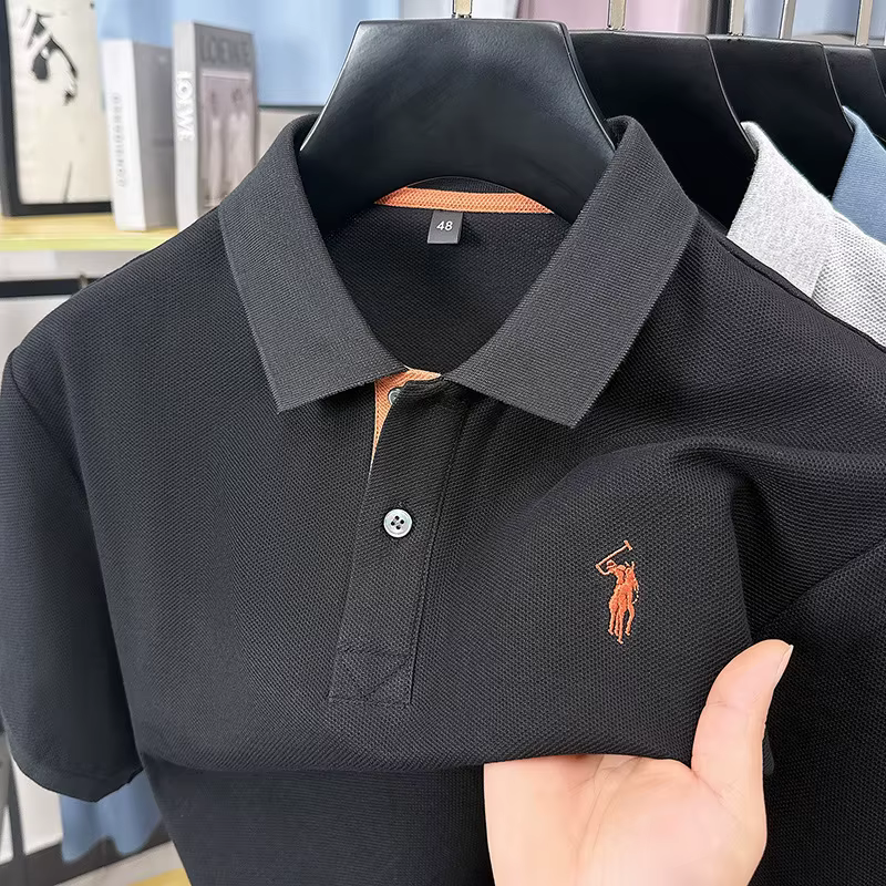 Marque de luxe 100% coton à manches courtes polo hommes haut de gamme poney broderie été confort affaires décontracté nouveau Paul T-shirt