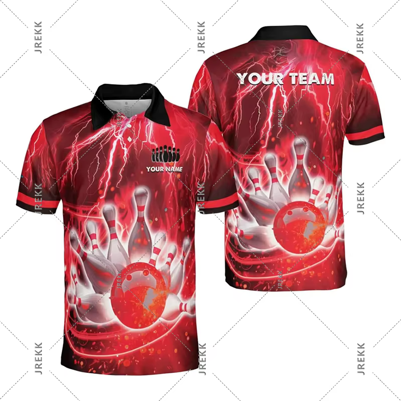 Polo imprimé Bowling pour hommes et femmes