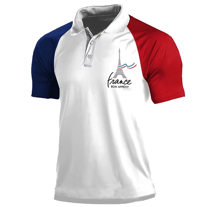 Polo classique Simple drapeau de la France pour hommes
