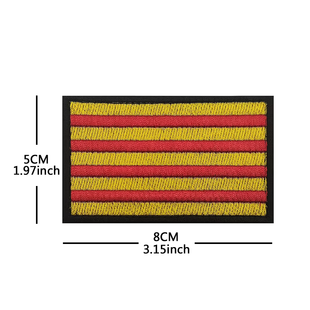 Patchs à crochet et boucle brodés des régions autonomes espagnoles, drapeaux de catalonie bordeaux, Badge de poitrine royal d'espagne pour sac à casquette