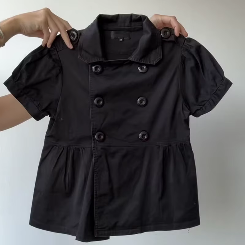 Été polyvalent couleur unie femmes Y2K chemise esthétique mode col rabat décontracté à manches courtes T-shirt