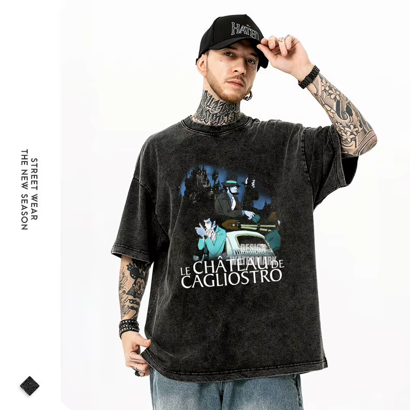 Anime L-Lupin le troisième T-Shirt Vintage lavé