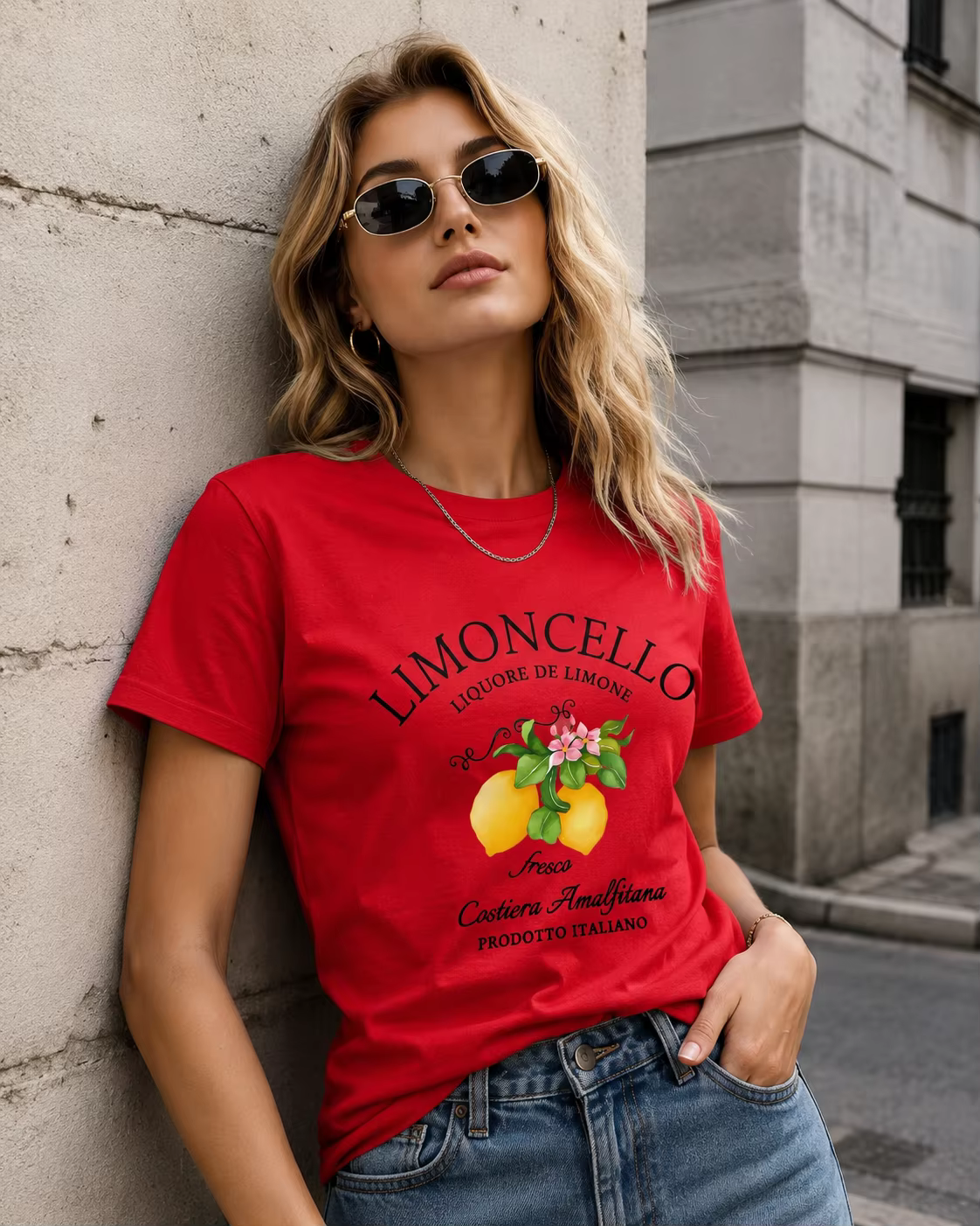 Nouvelle collection 2026 T-shirt italien Côte Amalfi Citron Col Rond avec Imprimé Fruits et Lettres Cool Manches Courtes Décontracté Été
