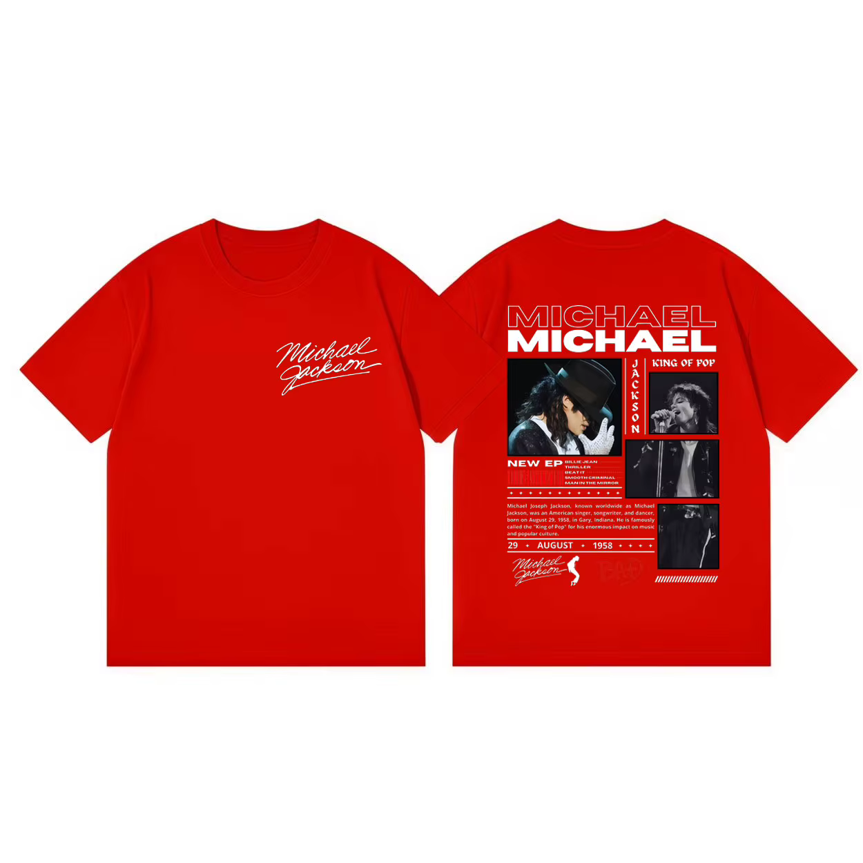 T-shirts graphiques Michael Jackson classiques 2026 – T-shirt décontracté ample à manches courtes pour hommes et femmes