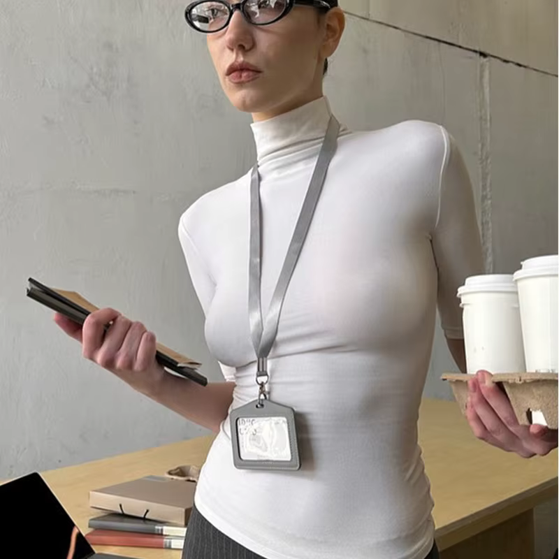 Col roulé demi manches t-shirts femme vêtements bases décontracté été hauts blanc noir