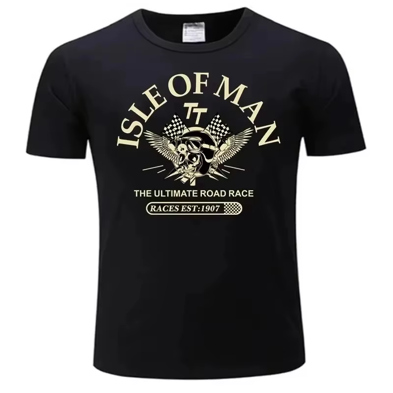 T-shirt pour hommes Isle of Man TT Races Skull Helmet