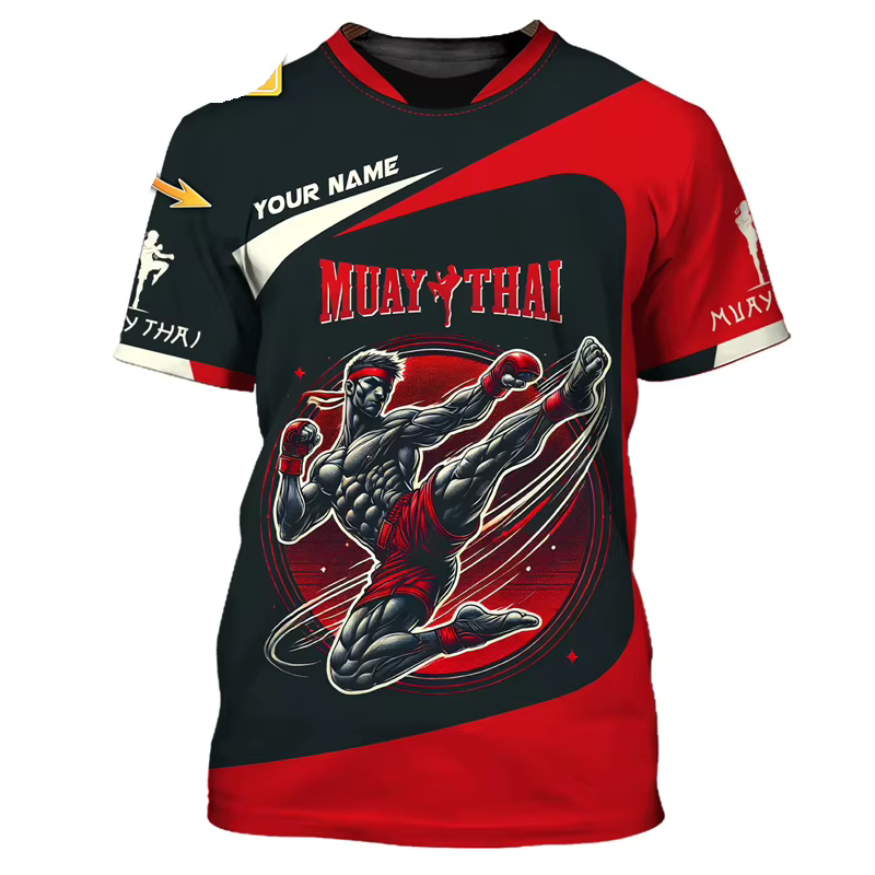 Cool nouveau Muay Thai graphique T-shirt pour hommes impression 3d tigre Dragon
