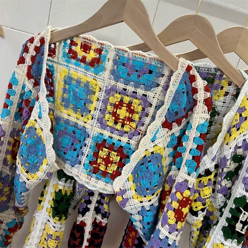 Chemisier court de style bohème pour femme