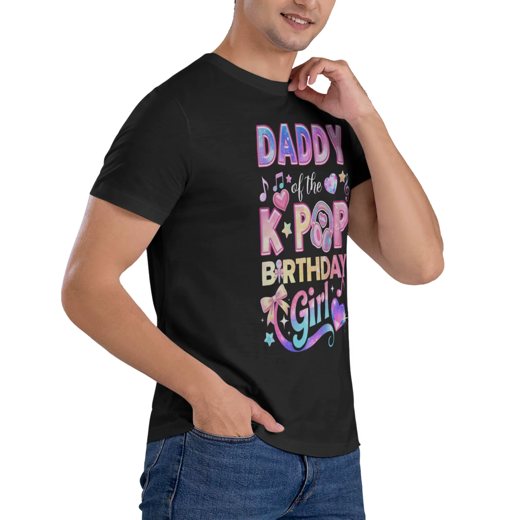 T-Shirt 100% coton avec image graphique KPop pour filles