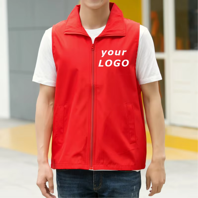 Gilet d'été fin et respirant sans manches, gilet de volontaire d'activité, impression de Logo personnalisé, texte de marque universel pour hommes et femmes 4xl