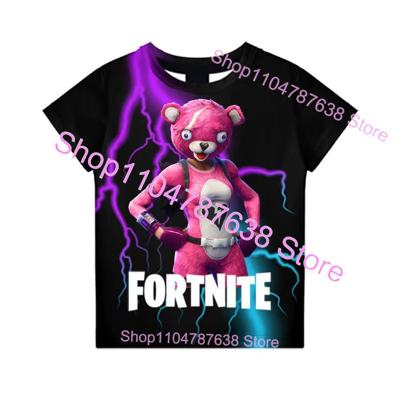 Team Leader Bear F-Fortnite T Shirt 3D Print Banana Peely T-shirt Men's Tee Battle Royale Game Summer Tops Birthday Gifts