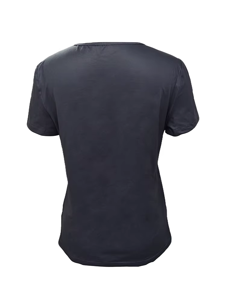 Chic crâne noir T-shirt femmes col en V à manches courtes été décontracté imprimé