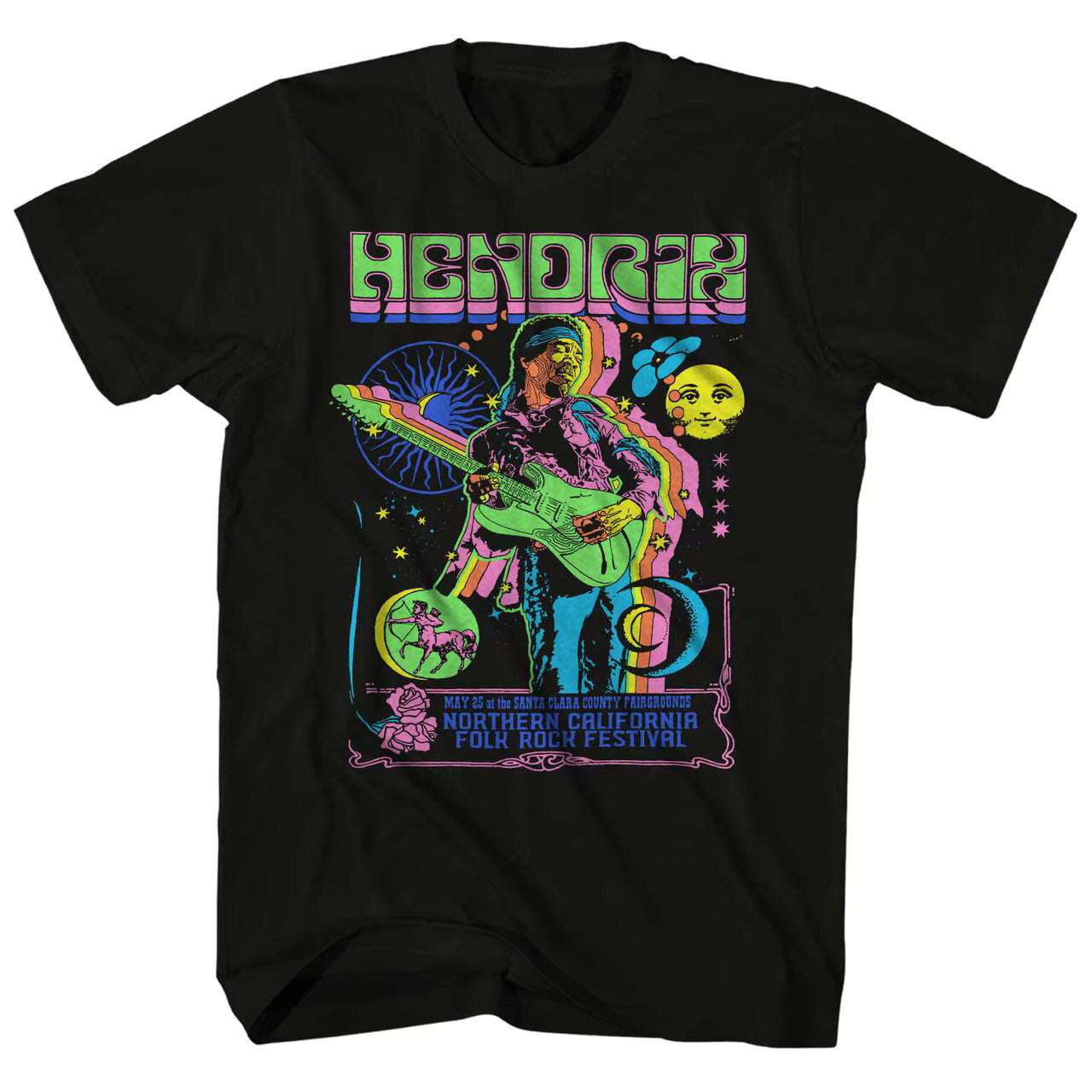 T-Shirt Portrait Jimi Hendrix Rock Musician