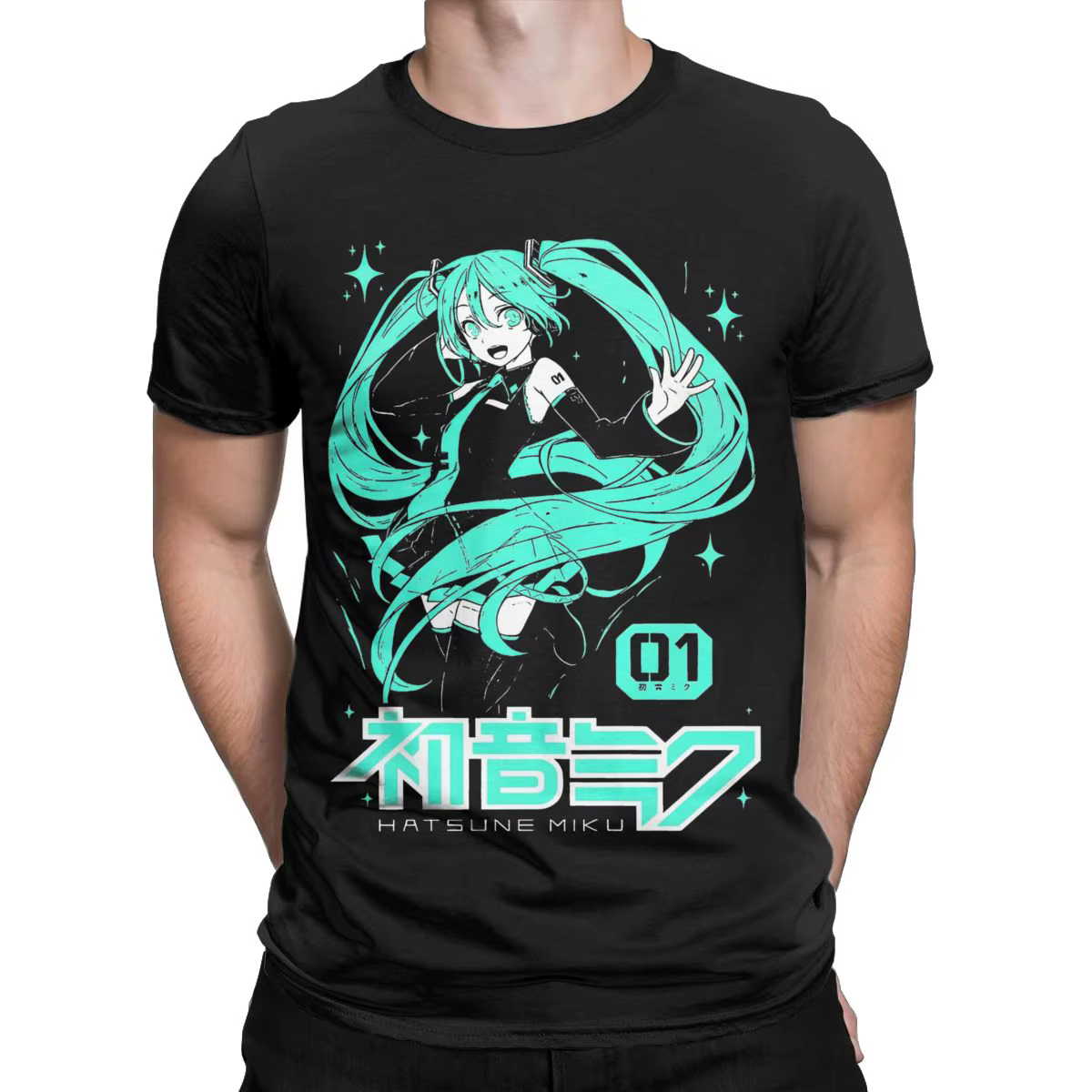 Hatsune Miku Anime T-shirt en coton pour hommes