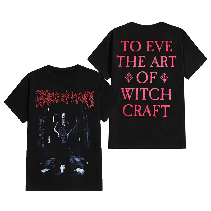Cradle of Filth Band Extreme Gothic Black Metal T-shirt décontracté en coton avec motif pour hommes et femmes