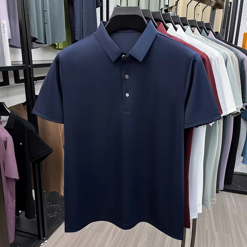 Polo en soie de mûrier pour hommes