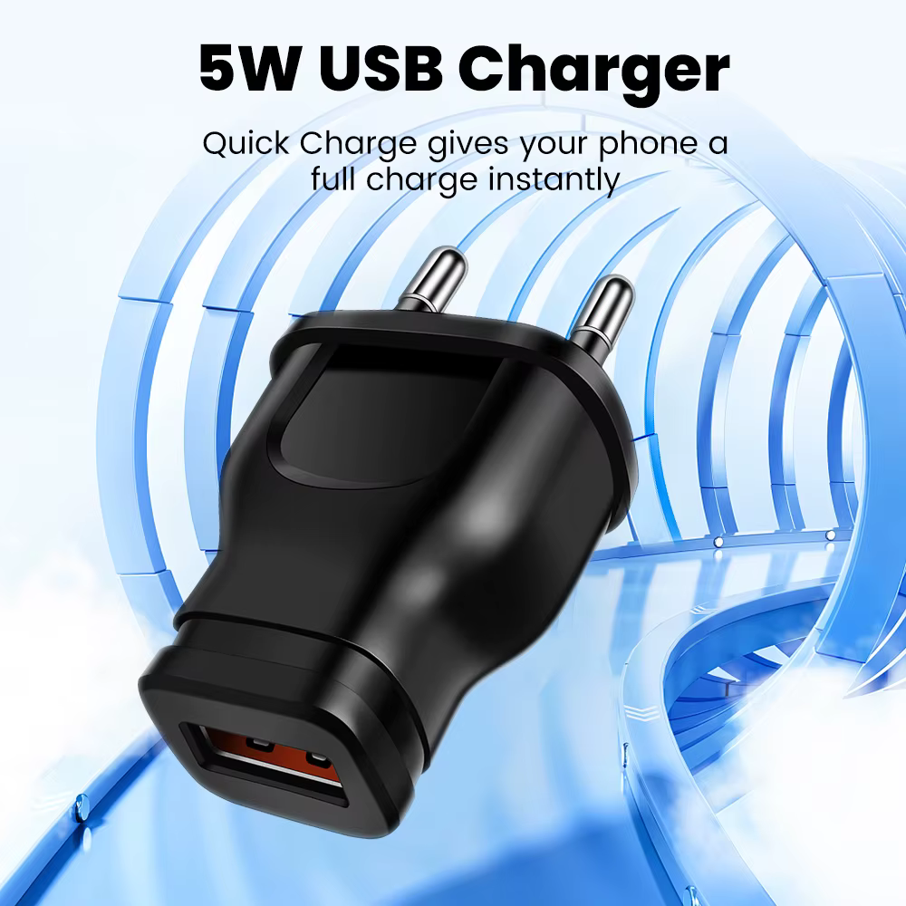 Elough 1A 5W chargeur de voyage USB unique USB vers prise de Conversion ue/US