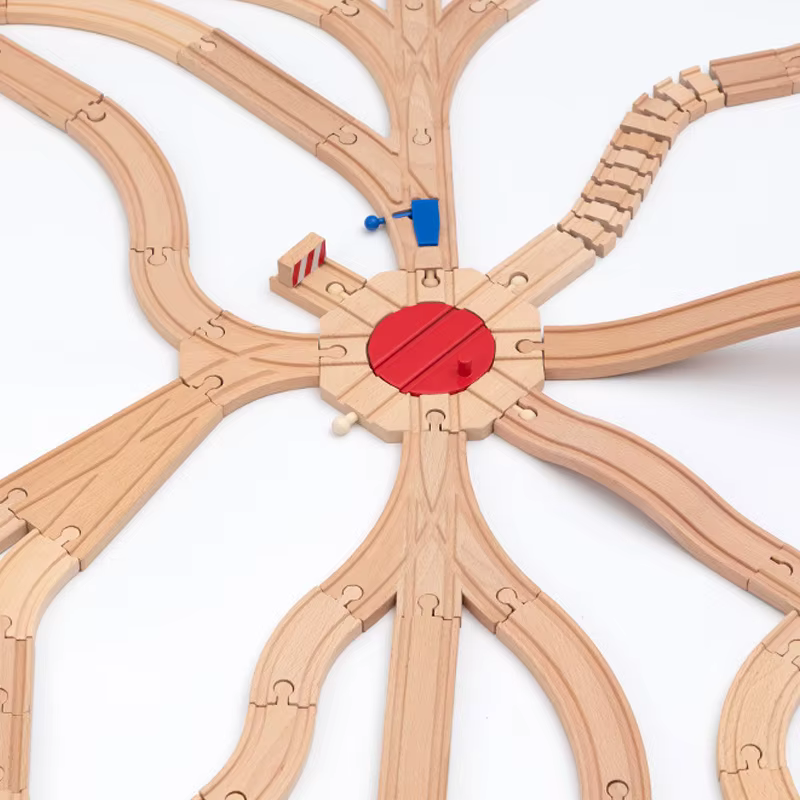 Nouveaux toutes sortes de pistes en bois et plastique, accessoires, pont incurvé, adaptés aux pistes de Train en bois de marque, jouets ferroviaires pour enfants, cadeaux