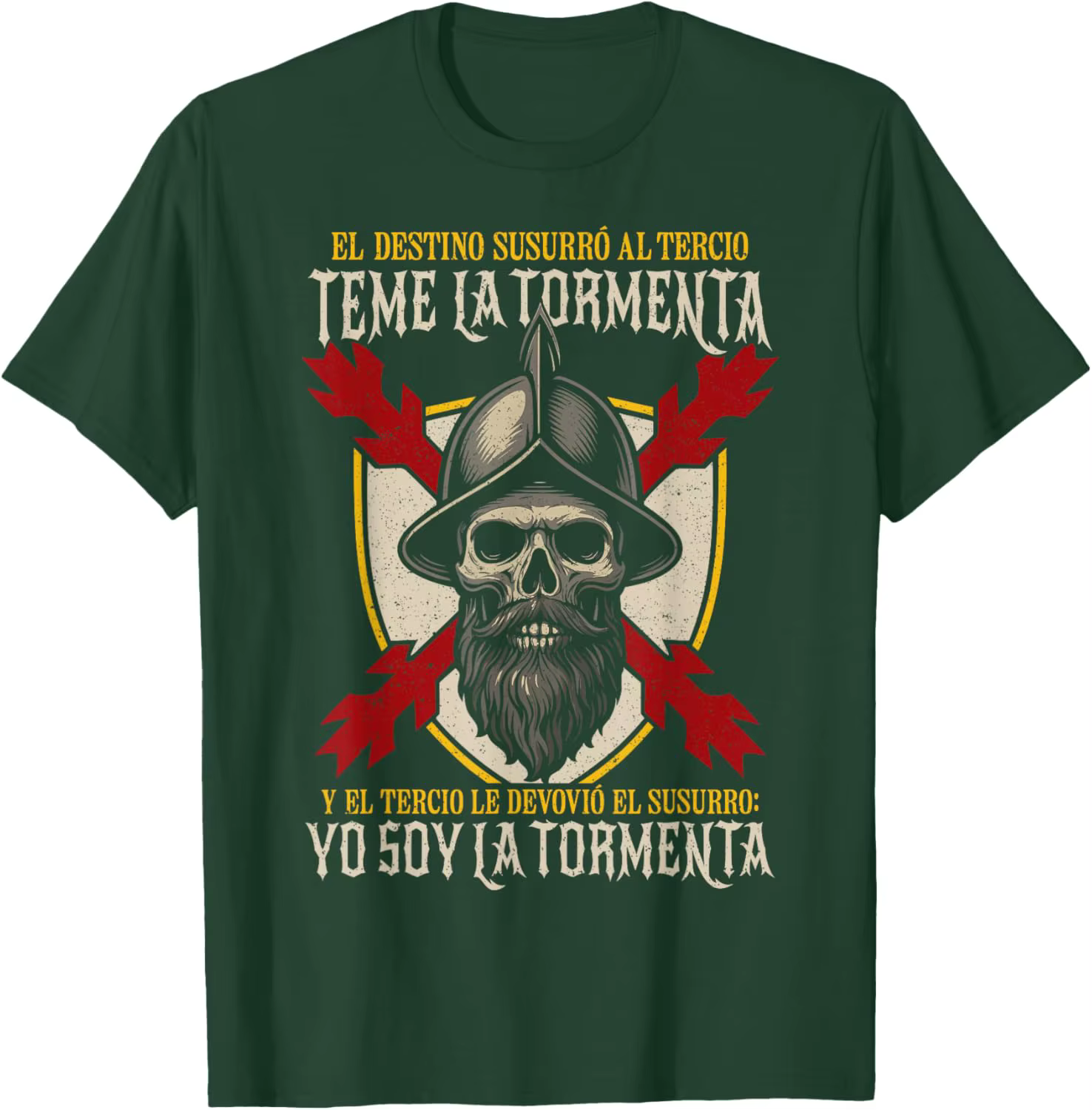 T-shirt décontracté à manches courtes 100 % coton Teme La Tormenta Tercio Español Don Blas De Lezo Infantería