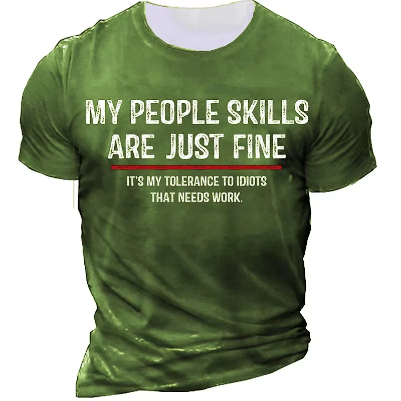 T-shirt graphique de lettre drôle pour hommes