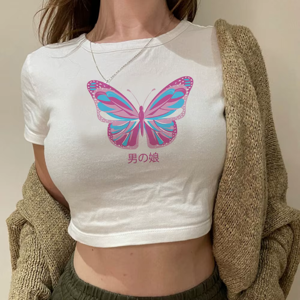 Femboy Goth Fairy Grunge Crop Top pour filles