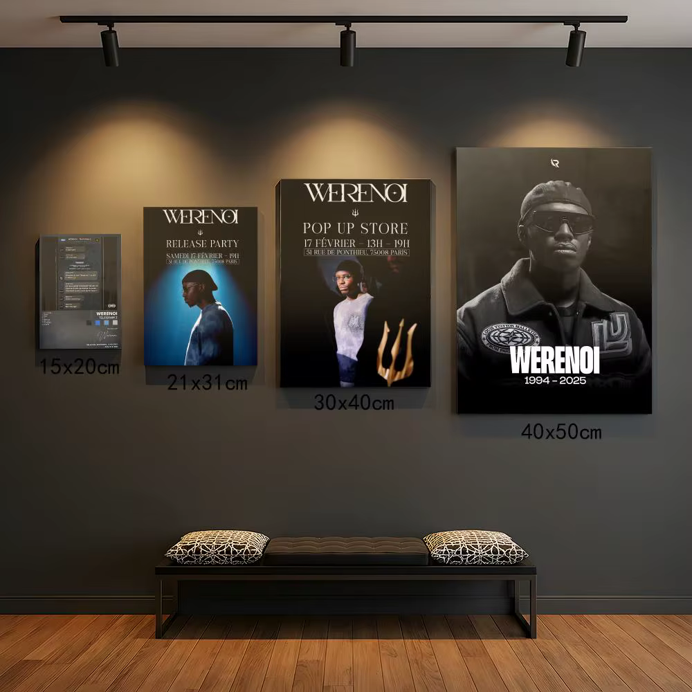Werenoi P-Pyramide Singer Poster Premium PP Autocollant mural en PP - Décoller et coller, impression HD, décoration intérieure imperméable