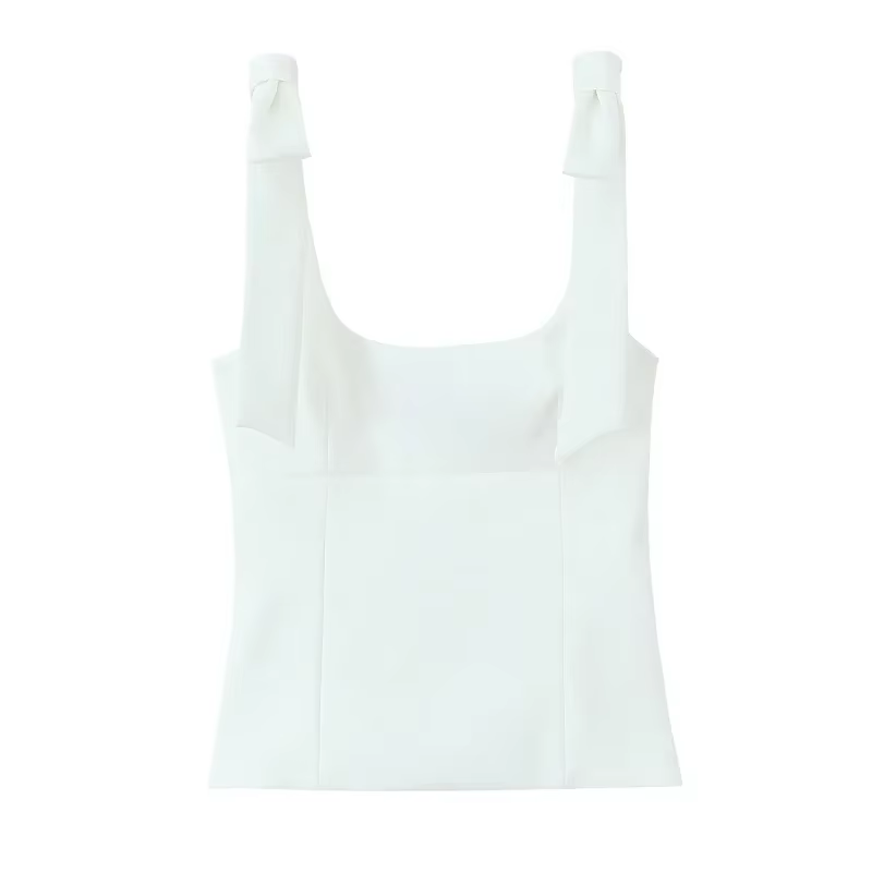 MUJER 2025 Bow haut court femme jaune Sexy