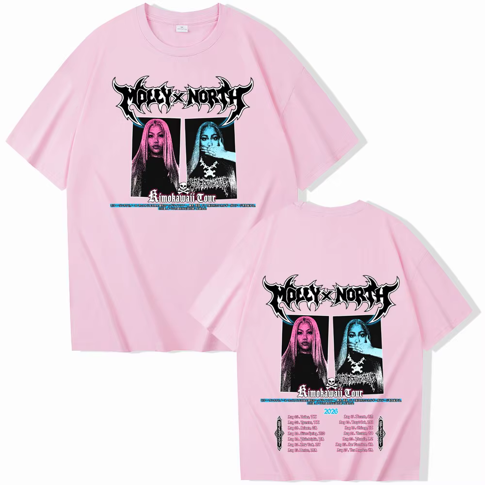 T-shirt North West Molly Santana Kimokawaii Tour pour homme et femme, chemise décontractée à manches courtes et col rond, style Harajuku