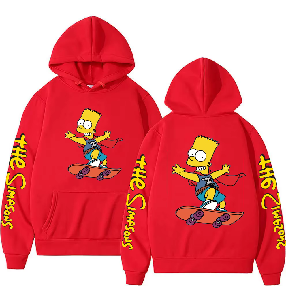 Sweat à capuche unisexe Bart Simpson Anime pour le printemps et l'automne