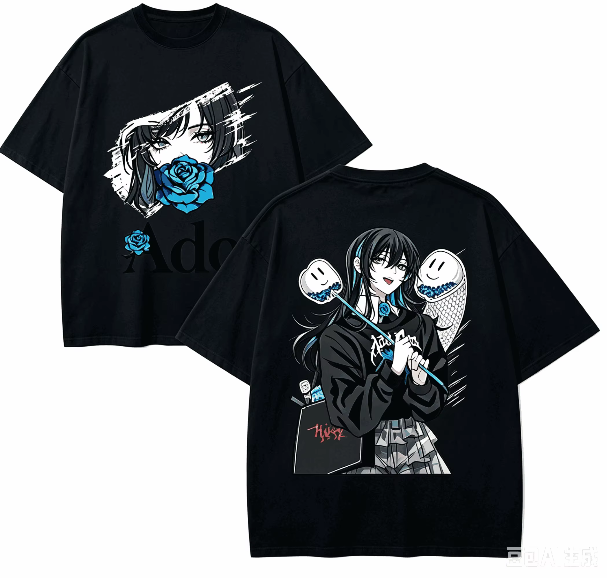 T-shirt Ado Anime Lover en coton Harajuku