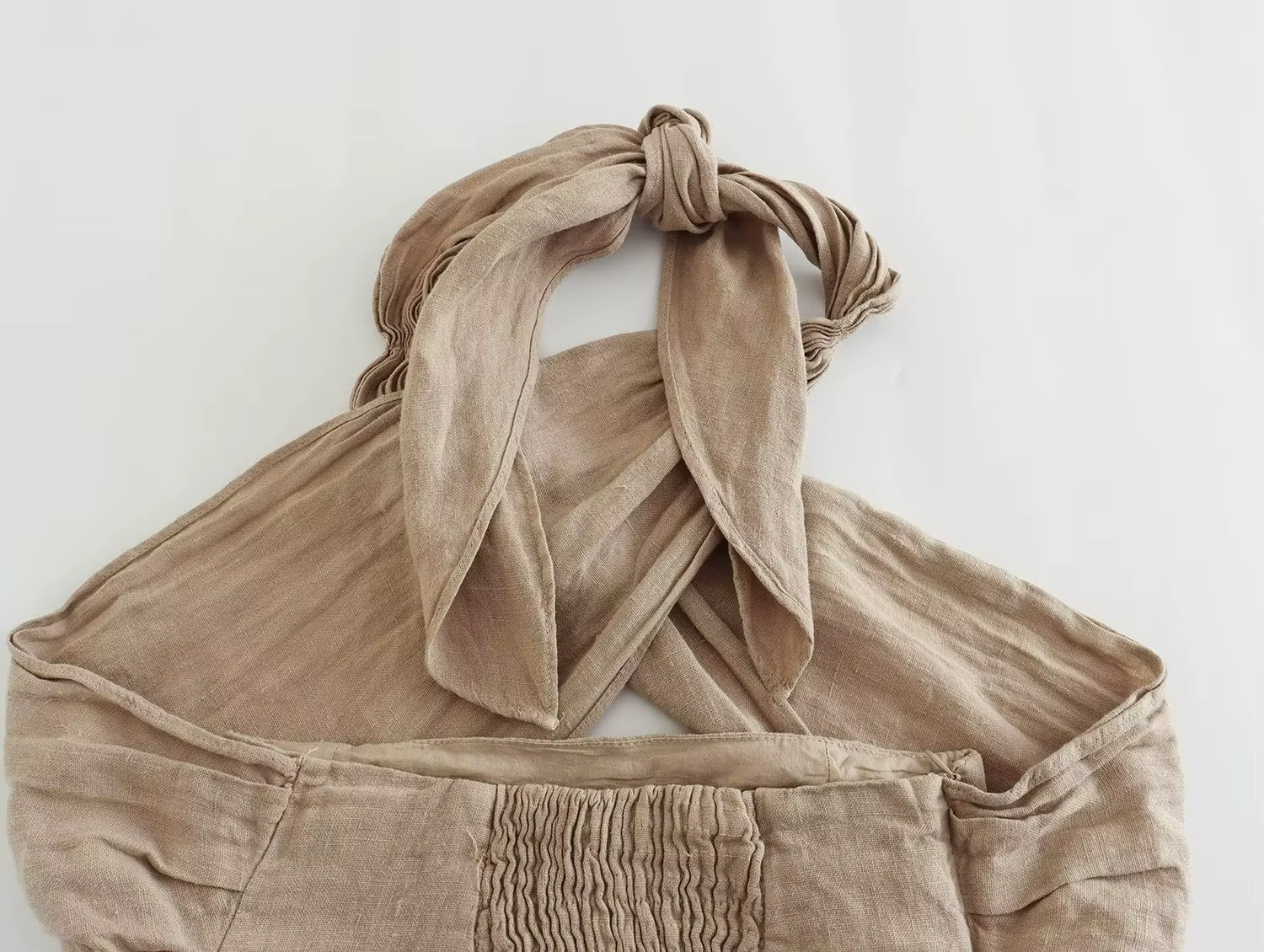 Boho Beach Wear-Haut court en fibre licou pour femmes