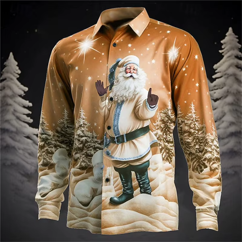 Chemise pour hommes mode thème de noël 3D HD imprimé