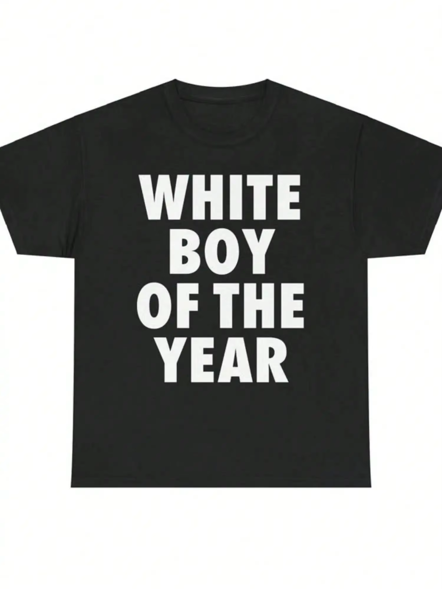 Blanc garçon de l'année t-shirts imprimé à manches courtes T-shirt rétro décontracté Streetwear Vintage