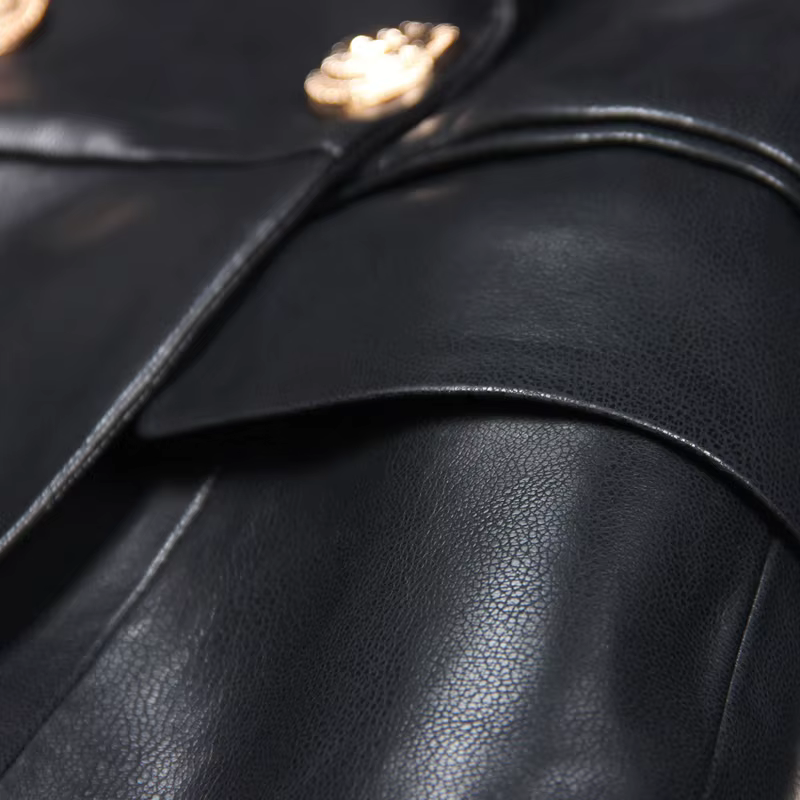 Nouvelle robe en cuir pour femme