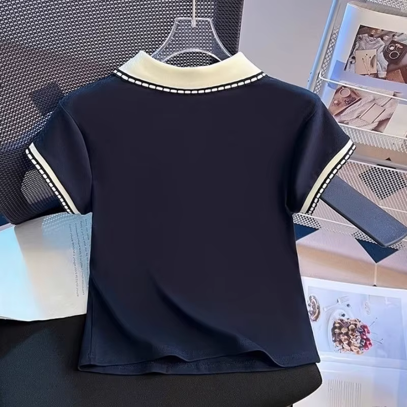 T-shirt polo à manches courtes pour femme