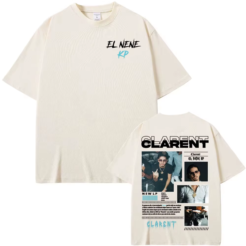 Rappeur CLARENT Album 2025 Tour Merch T-shirt vêtements pour hommes mode Hip Hop rétro T-shirts unisexe coton ample