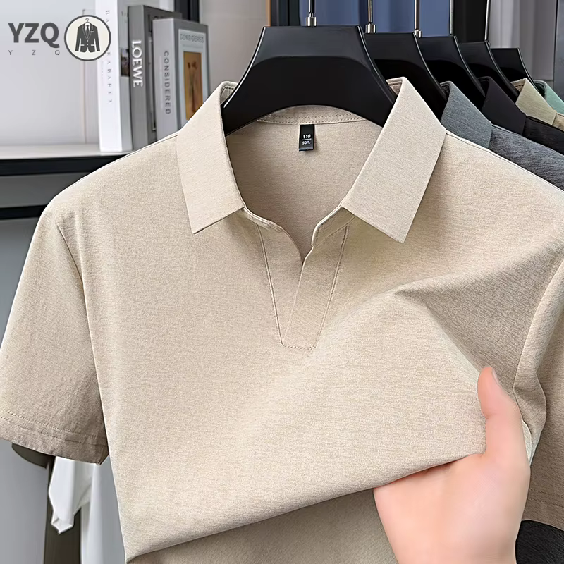 Polo uni mélangé pour homme