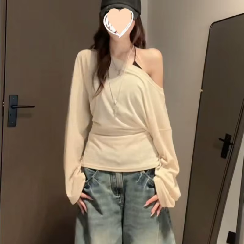 Nouveau T-shirt long sexy transparent à manches longues pour femme