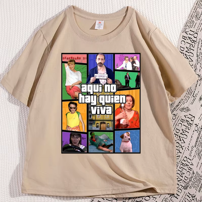 Aqui No Hay Quien Viva jeu vidéo T-shirts pour homme femme vêtements hommes imprimé à manches courtes décontracté col rond t-shirt hauts