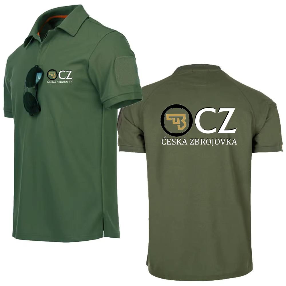 Polos pour hommes Style militaire T-Shirts respirant armée Combat tactique t-shirt CZ Ceska Zbrojovka armes à feu