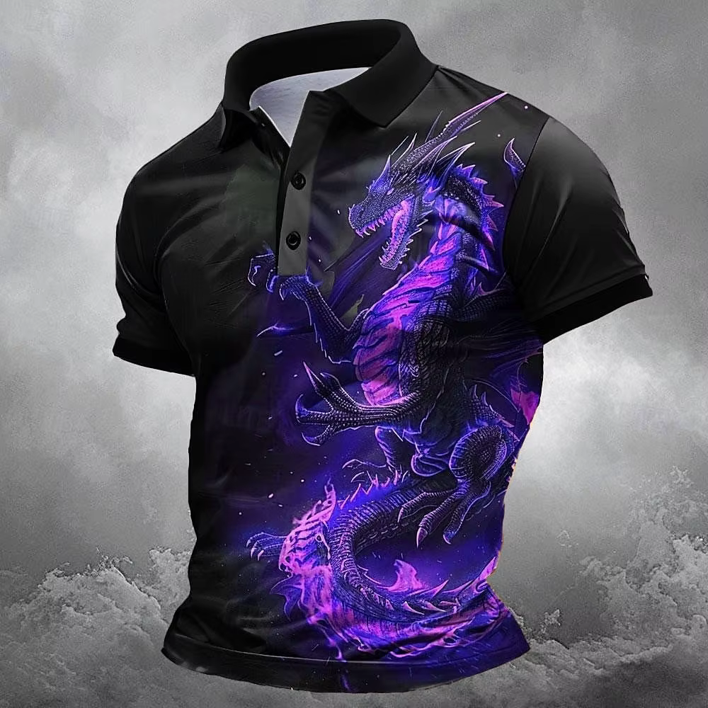 Nouveaux polos pour hommes à motif dragon