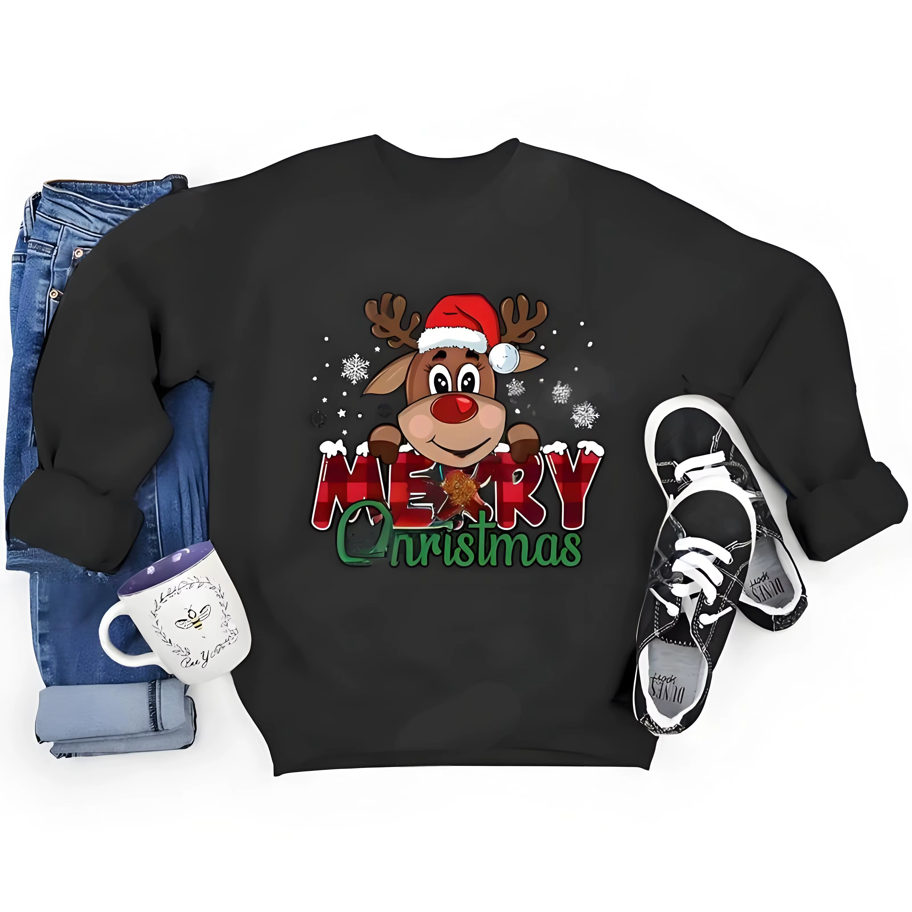Sweat-shirt festif de noël pour femmes