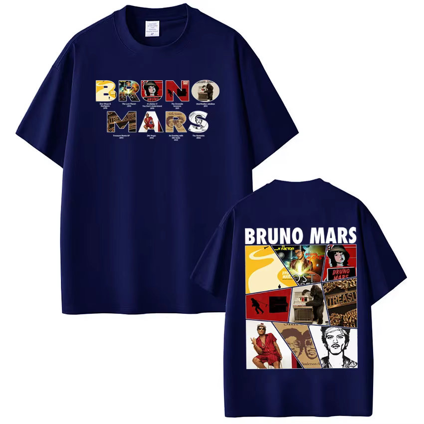 Bruno Mars The Romantic Album Tour 2026 T-shirt homme femme Hip-hop Harajuku T-shirts à manches courtes décontractés amples et surdimensionnés
