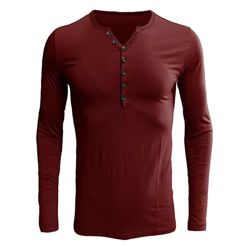 Polo décontracté à manches longues pour homme