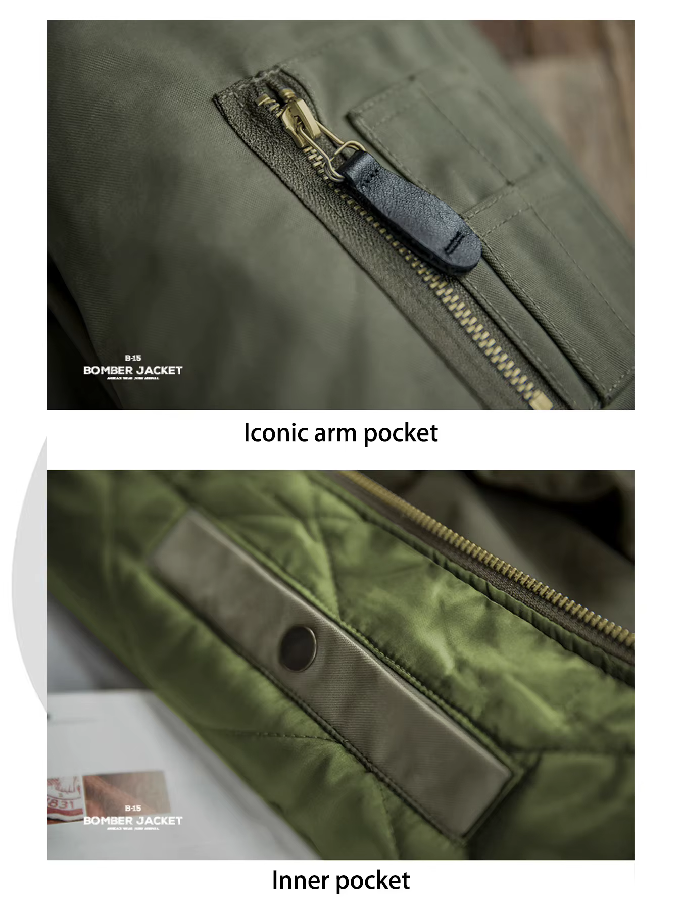 Veste bomber B-15 pour hommes